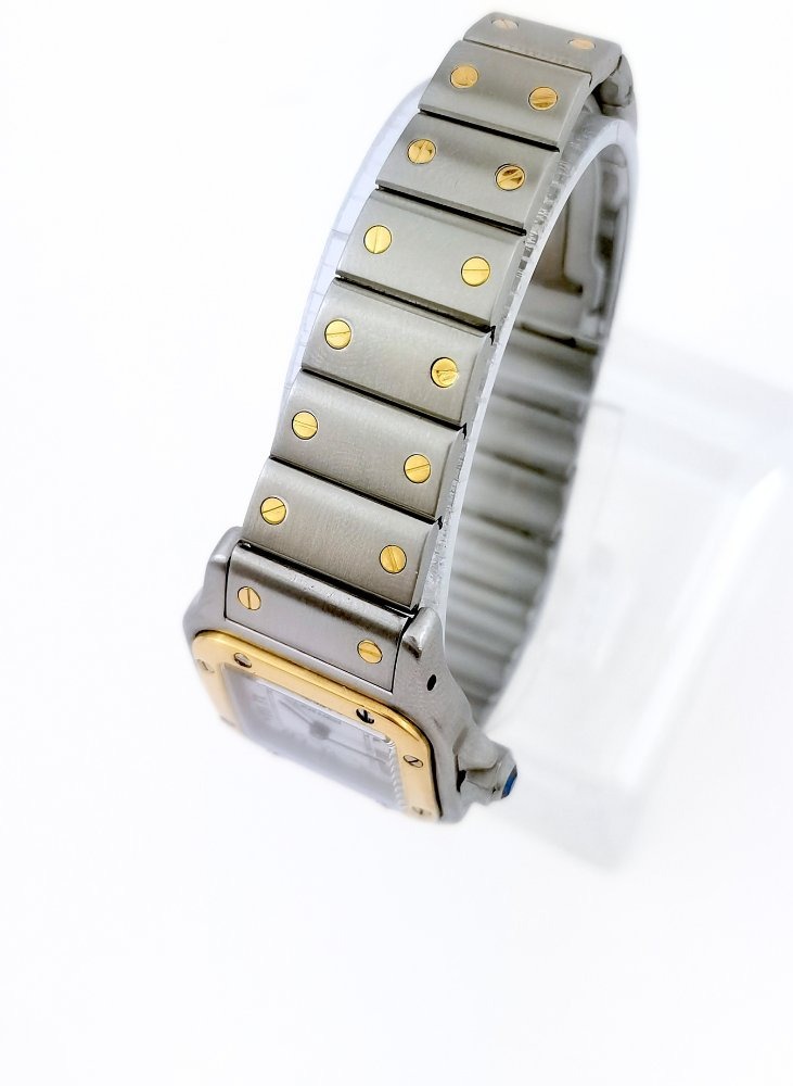 Montre CARTIER - Santos Galbée - or/acier - quartz - Petit modèle (femme)-photo-3