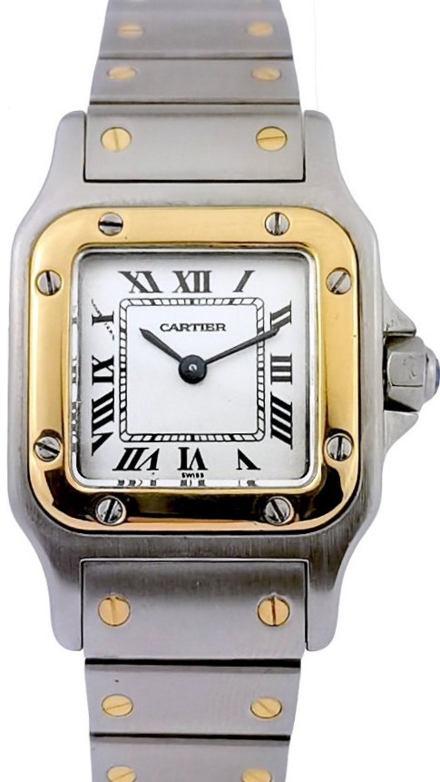 Montre CARTIER - Santos Galbée - or/acier - quartz - Petit modèle (femme)