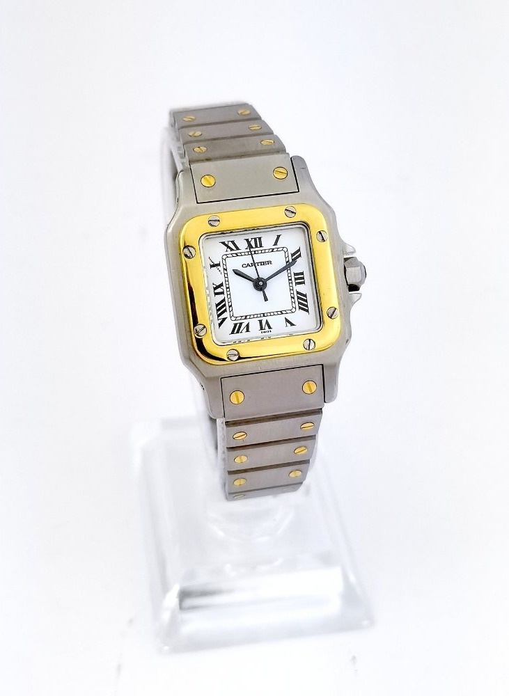Montre CARTIER - Santos Carrée - or/acier - automatique - Petit modèle (femme)-photo-2