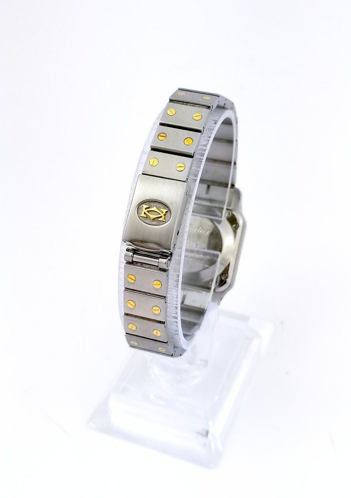 Montre CARTIER - Santos Carrée - or/acier - automatique - Petit modèle (femme)-photo-1