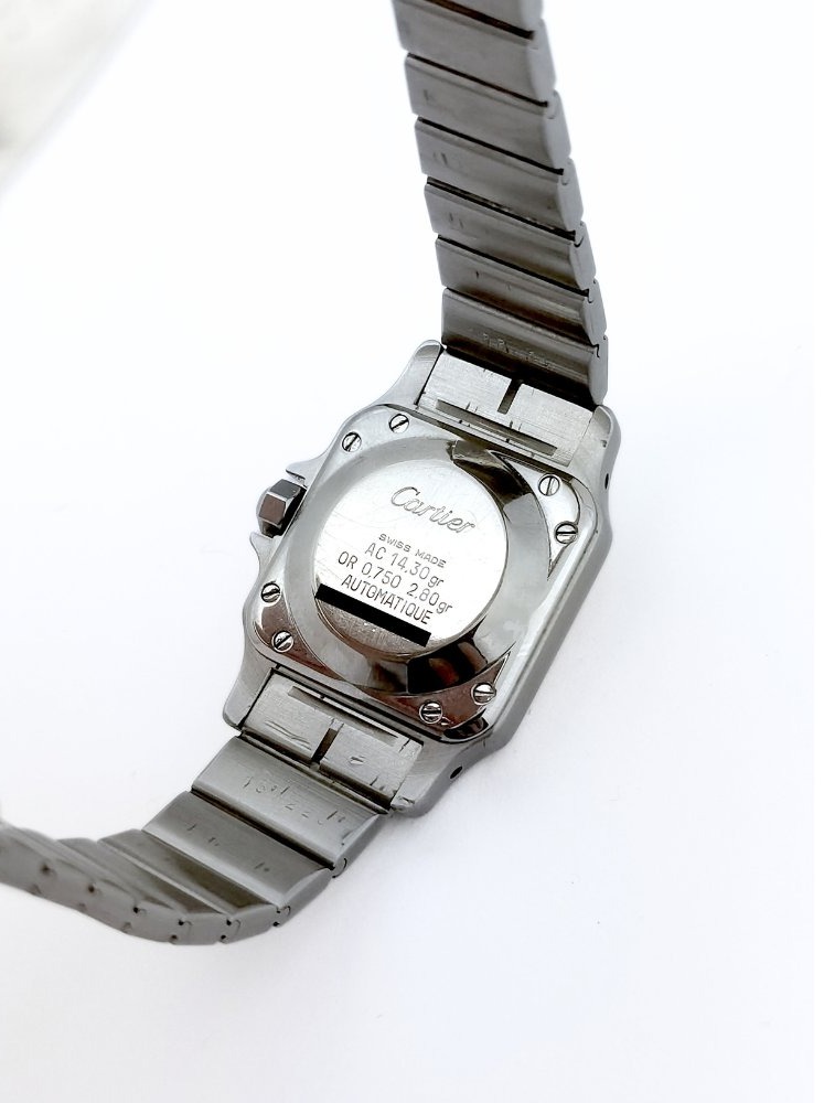 Montre CARTIER - Santos Carrée - or/acier - automatique - Petit modèle (femme)-photo-2