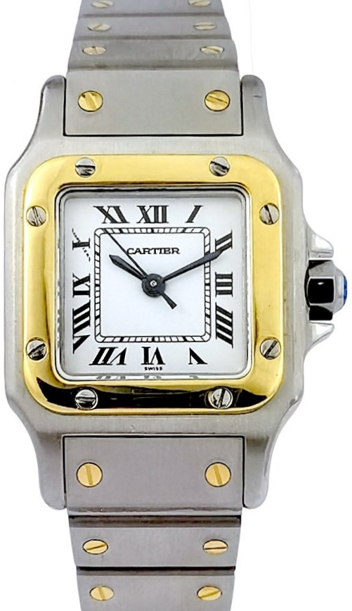 Montre CARTIER - Santos Carrée - or/acier - automatique - Petit modèle (femme)