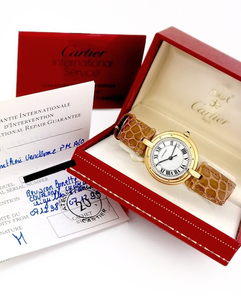 Montre CARTIER - Panthère Vendôme - or jaune/cuir - Grand modèle (unisexe)-photo-5