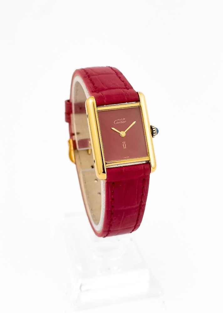 Cartier Watch - Must Tank - Vermilion Dial - Mechanical - Small Model (women's)-photo-3