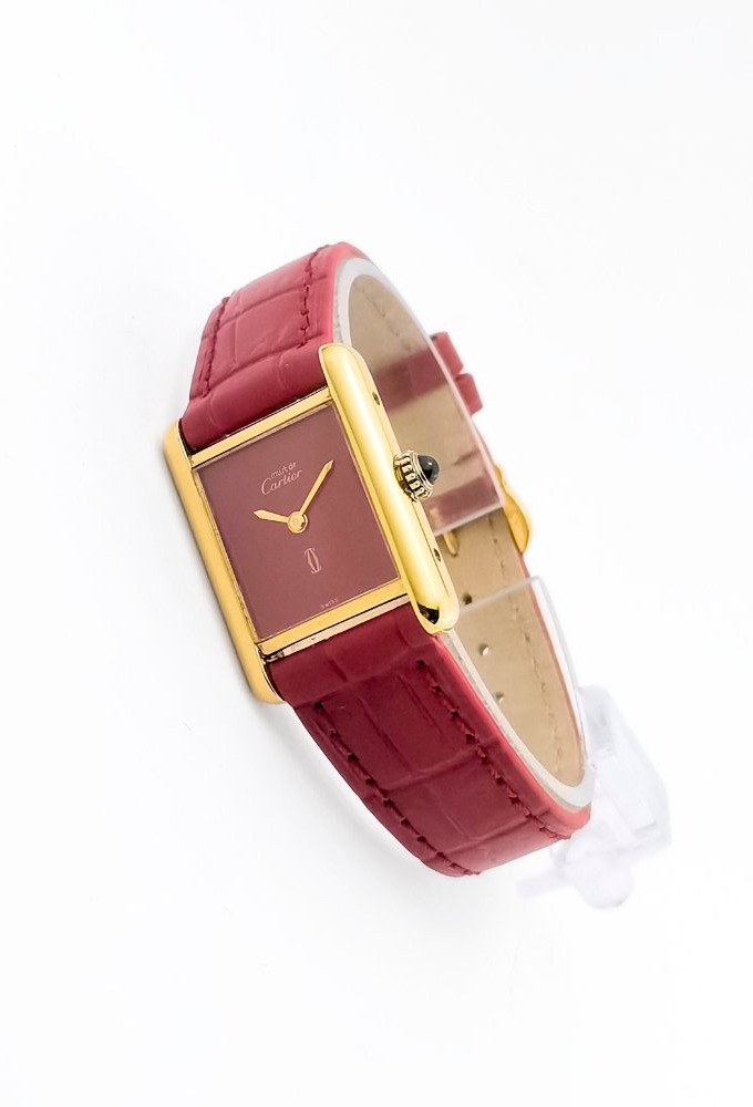 Cartier Watch - Must Tank - Vermilion Dial - Mechanical - Small Model (women's)-photo-4