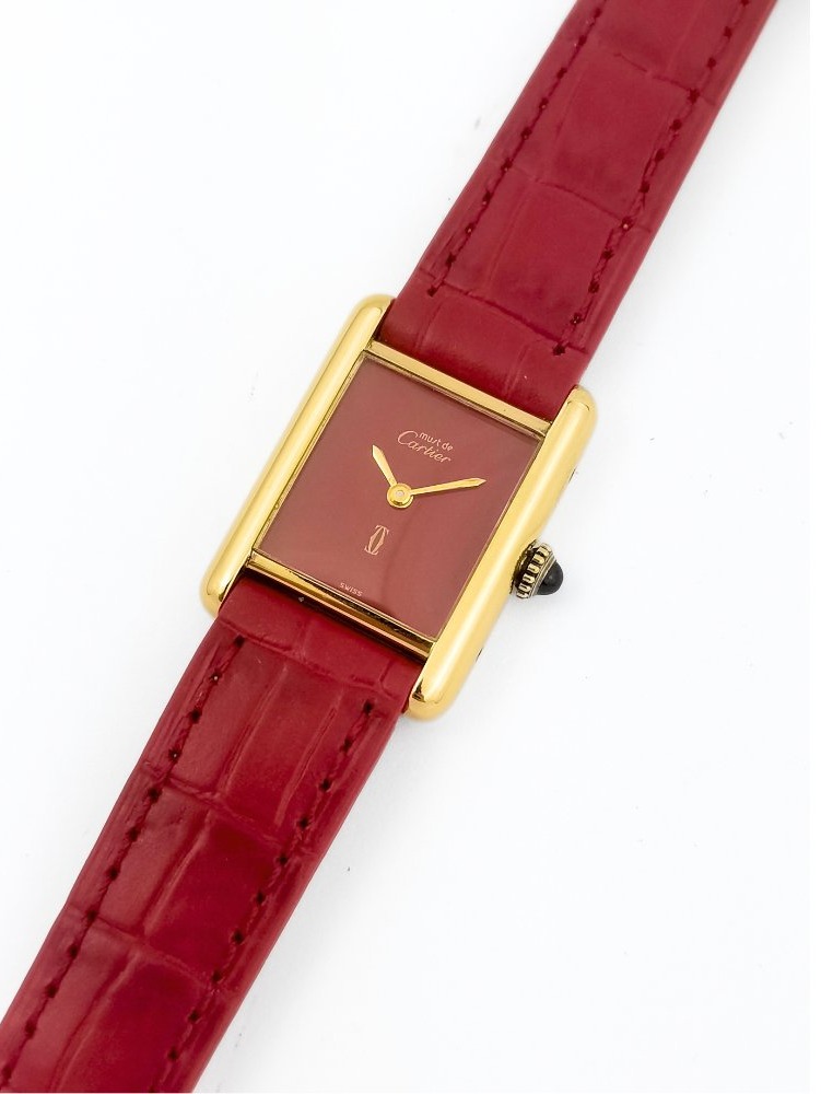 Cartier Watch - Must Tank - Vermilion Dial - Mechanical - Small Model (women's)-photo-2