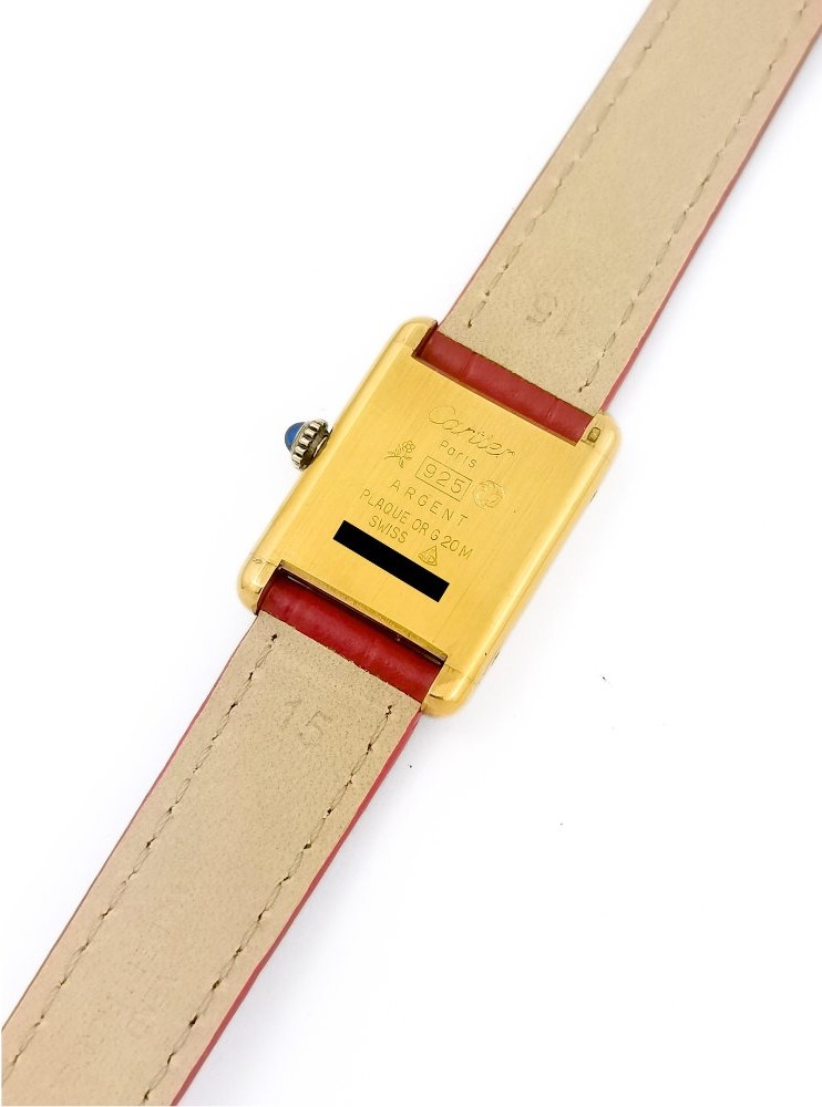 Cartier Watch - Must Tank - Vermilion Dial - Mechanical - Small Model (women's)-photo-3