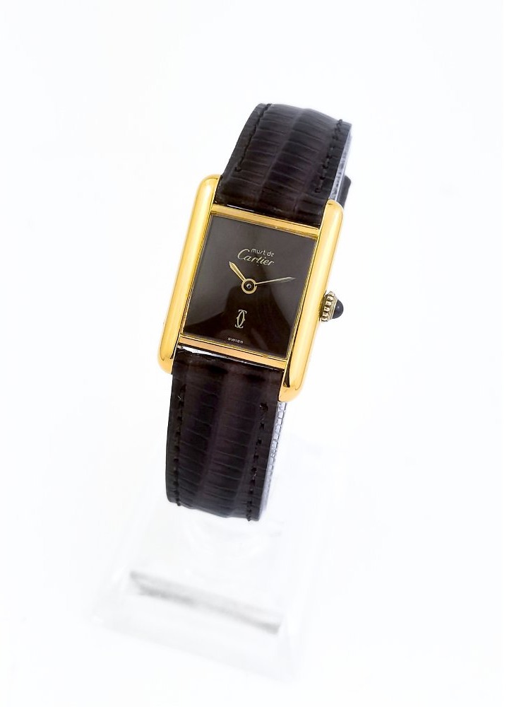 Montre CARTIER - Must Tank - cadran brun - mécanique - Petit modèle (femme)-photo-1