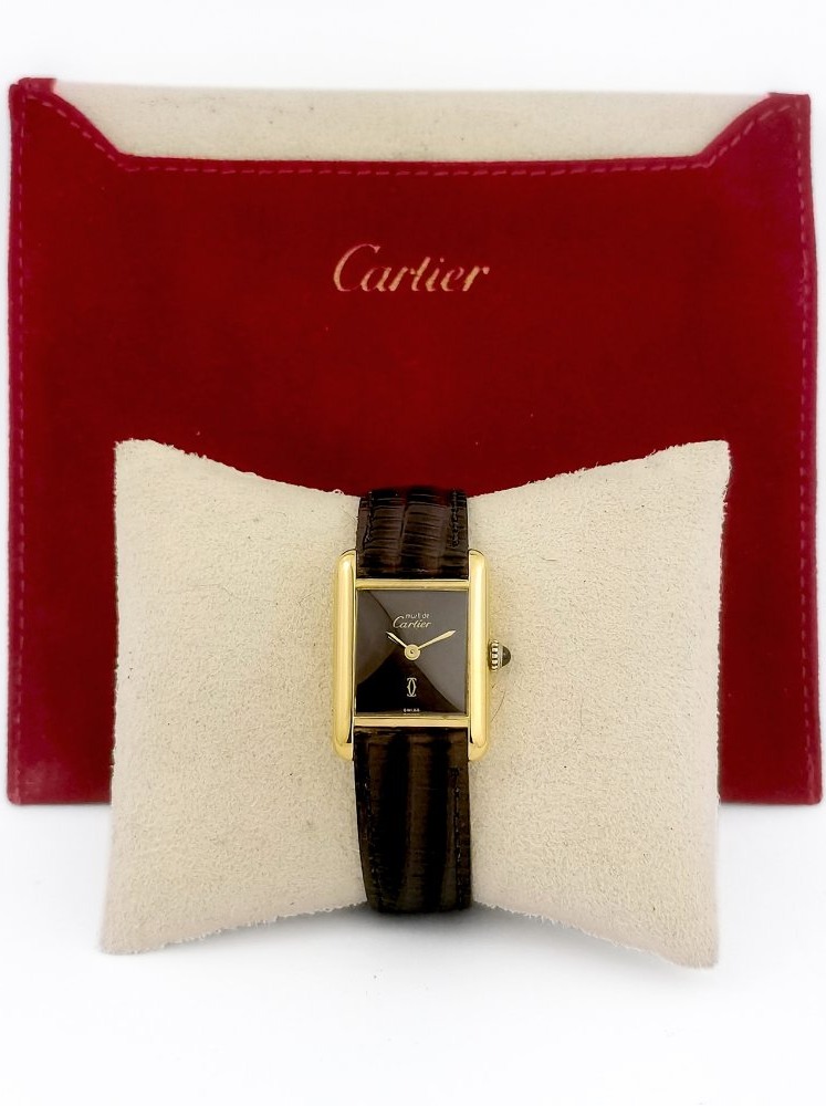 Montre CARTIER - Must Tank - cadran brun - mécanique - Petit modèle (femme)-photo-4