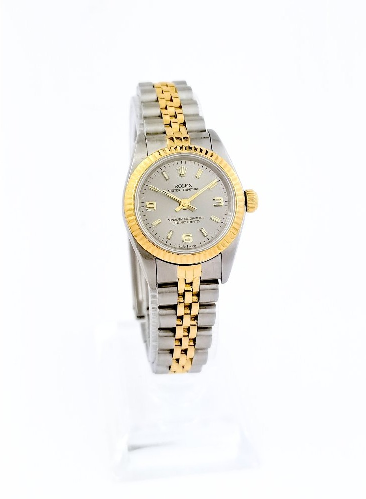 Montre ROLEX - Oyster Perpetual - or/acier - FULL SET (femme)-photo-2