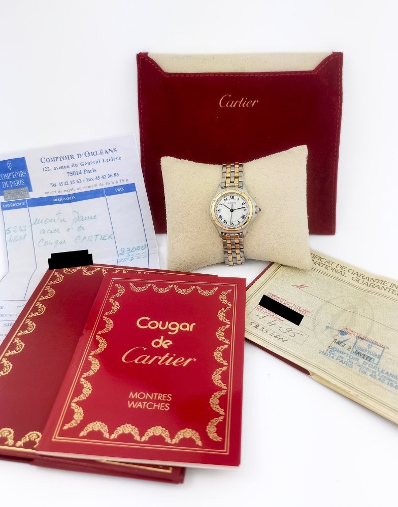 Cartier Watch - Panthère Cougar - Gold/steel - Small Size (women&amp;#039;s) Full Set-photo-3