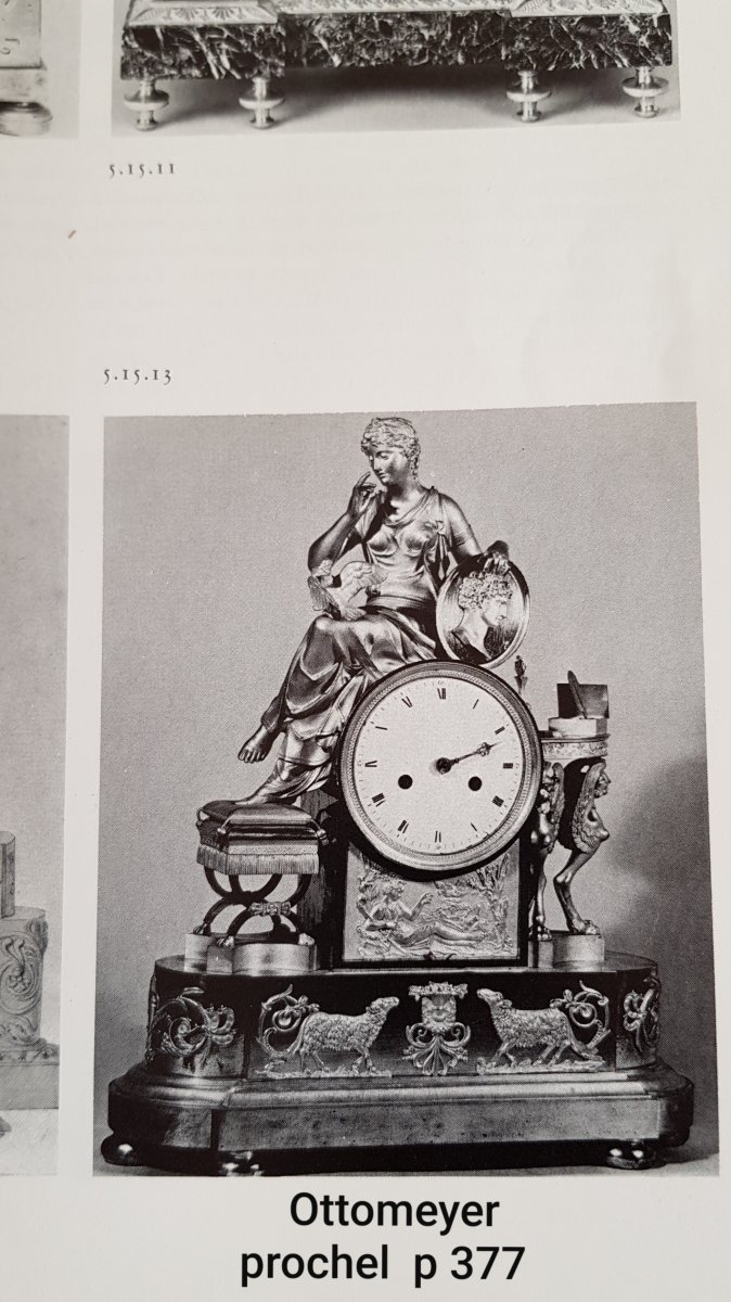 Grande pendule Empire en bronze doré  -photo-4