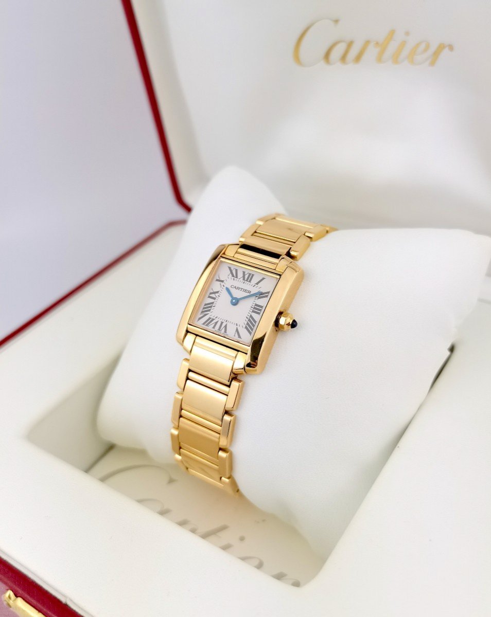 Montre Cartier - Tank Française - Or Jaune - Petit Modèle. -photo-2
