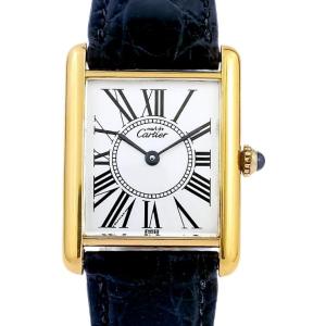 Cartier Watch - Must Tank - Opaline Dial - Vermeil - Large Vintage Model (unisex)