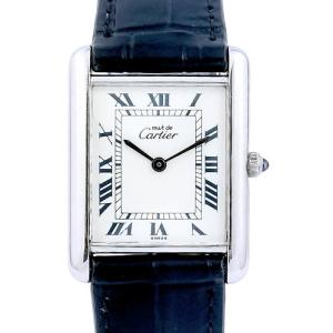 Montre CARTIER - Must Tank - argent rhodié - quartz - Grand modèle vintage