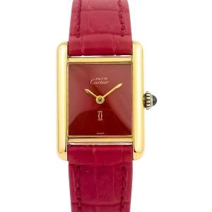 Montre CARTIER - Must Tank - cadran vermillon - mécanique - Petit modèle (femme)