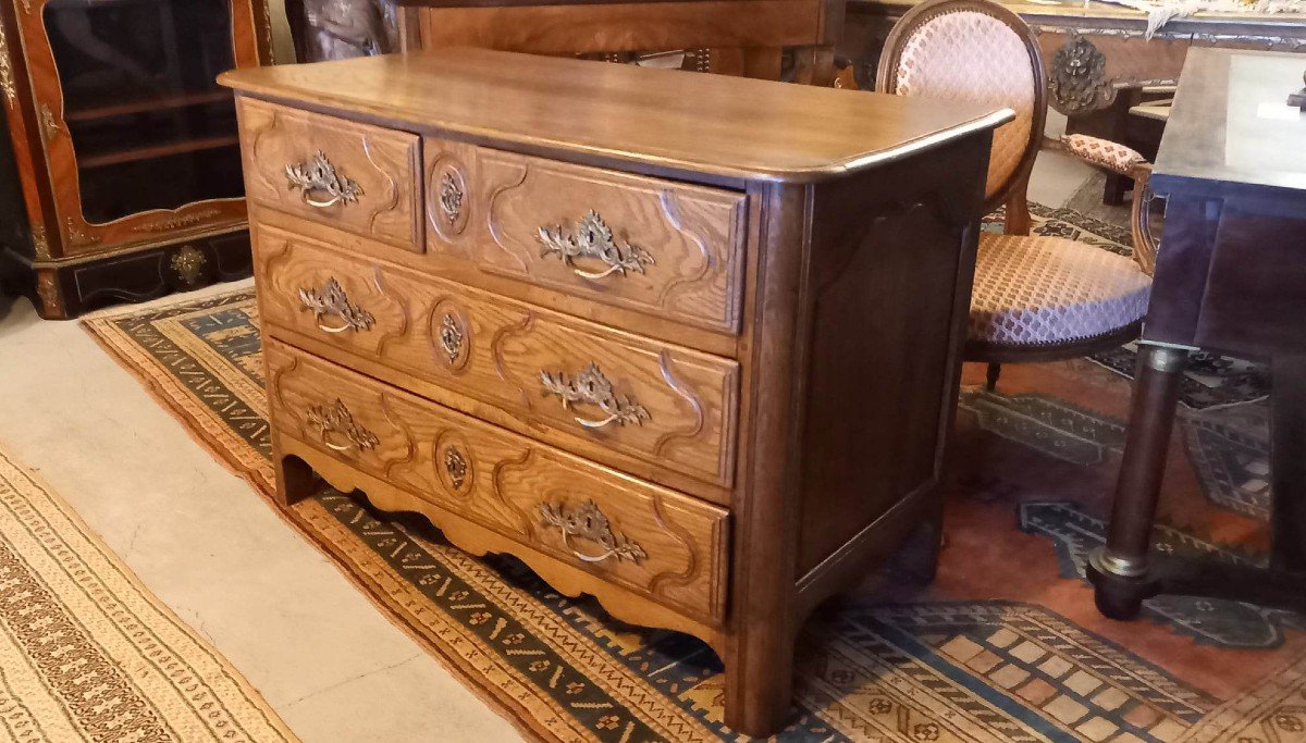 "ile De France" Style Chest Of Drawers, 19th Century, Oak-photo-1
