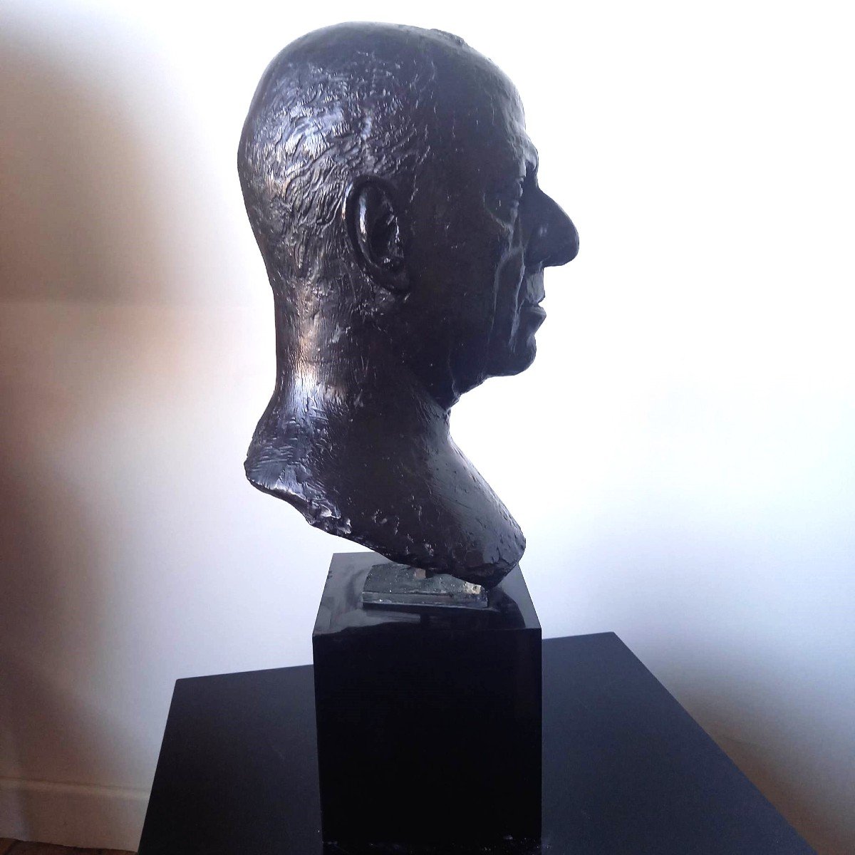 Paul Belmondo: Bronze Bust Of The Painter Edmond Heuzé-photo-4