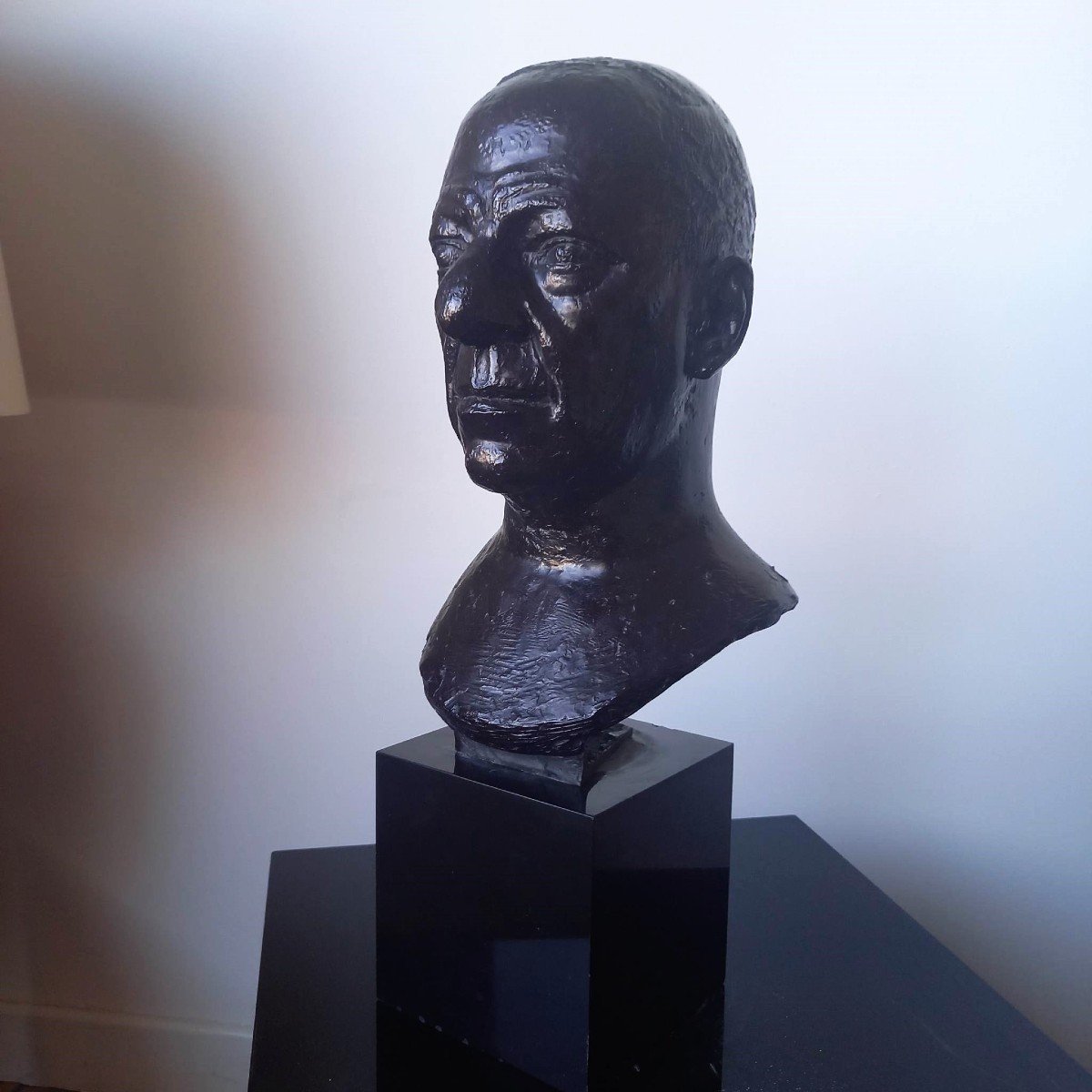 Paul Belmondo: Bronze Bust Of The Painter Edmond Heuzé-photo-3