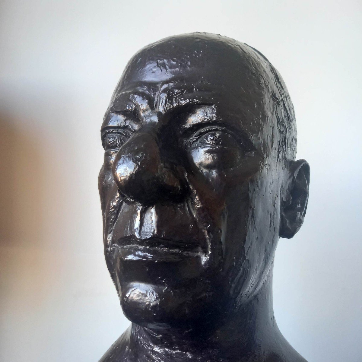 Paul Belmondo: Bronze Bust Of The Painter Edmond Heuzé-photo-5