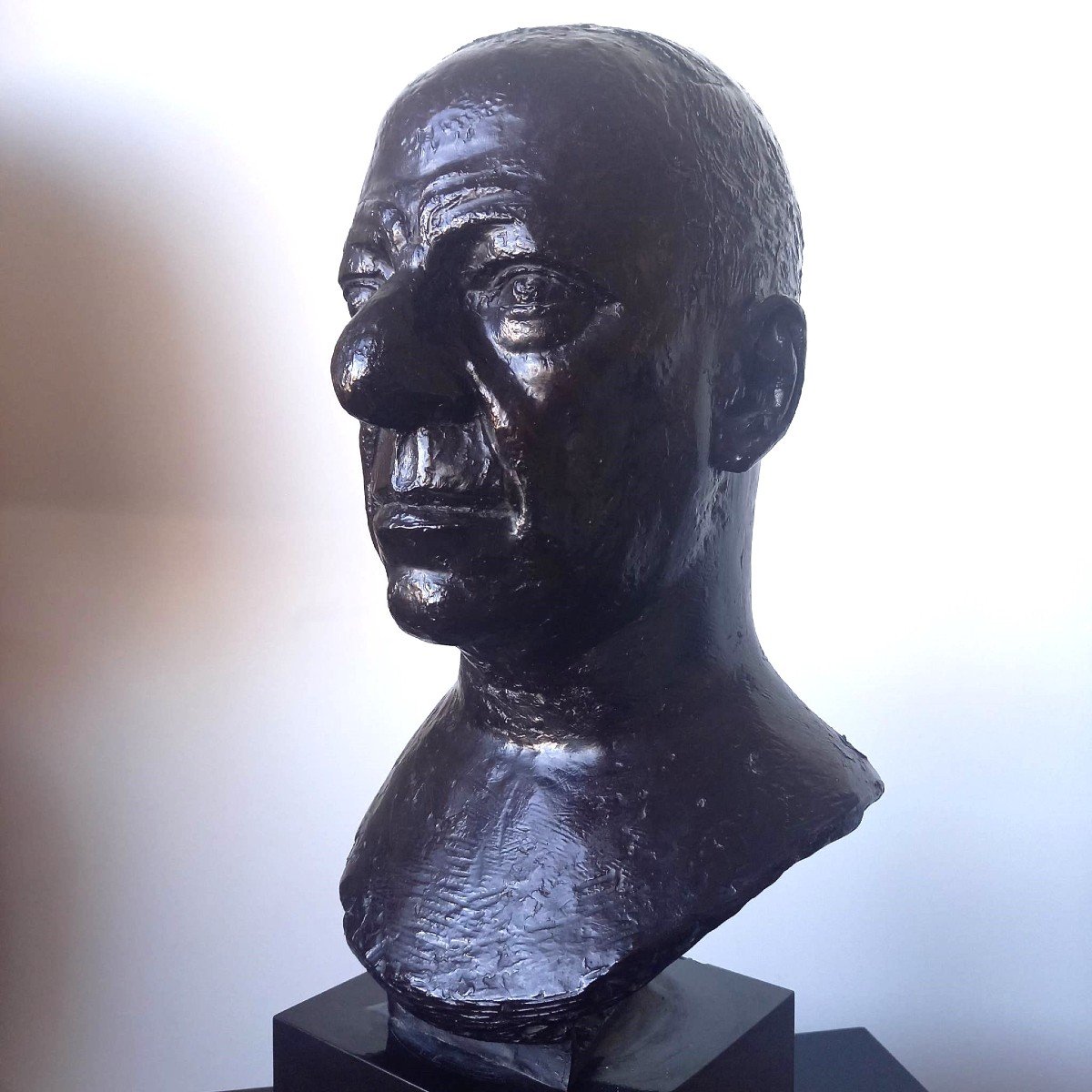 Paul Belmondo : Buste En Bronze Du Peintre Edmond Heuzé