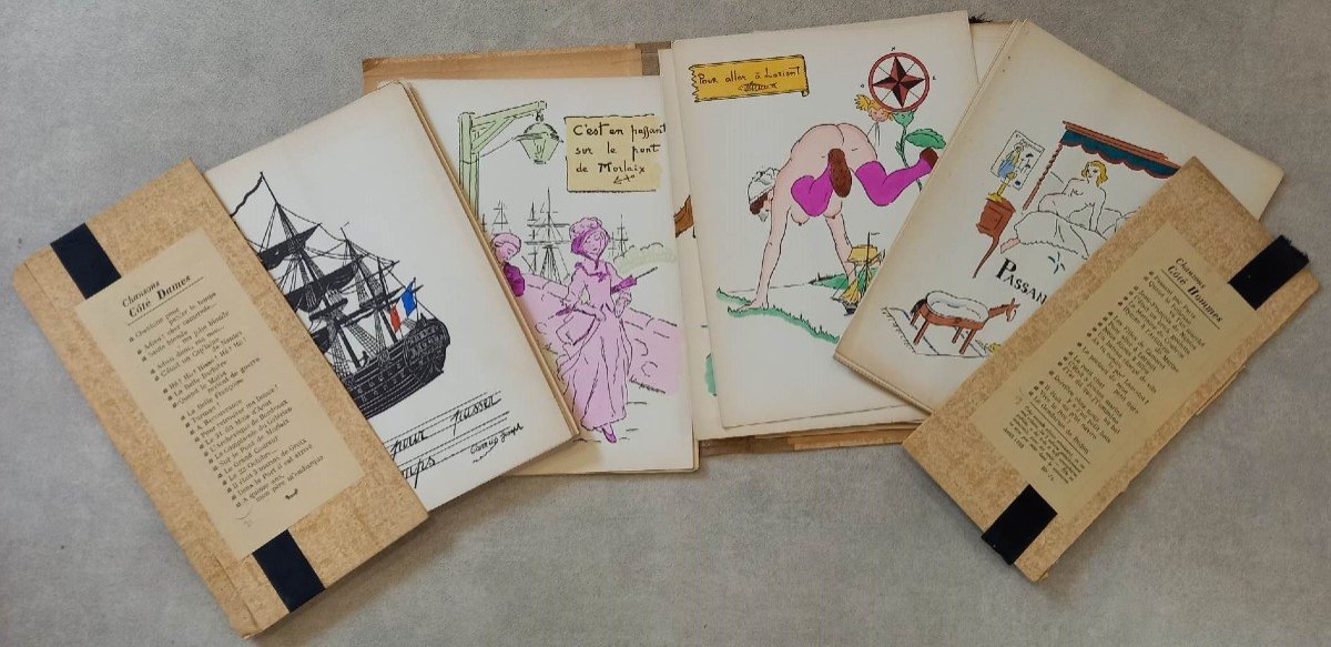 Notebooks Of Songs By Jean Lapipe.... 1939 Illustrations Stencils Joseph Camus