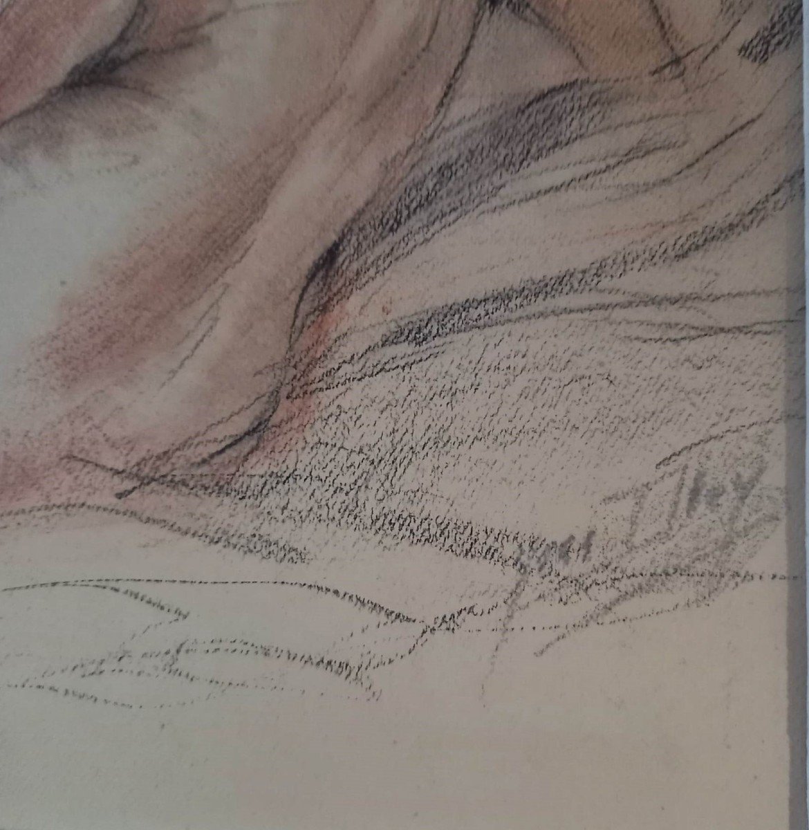Yves Diey: Pastel "female Nude"-photo-3