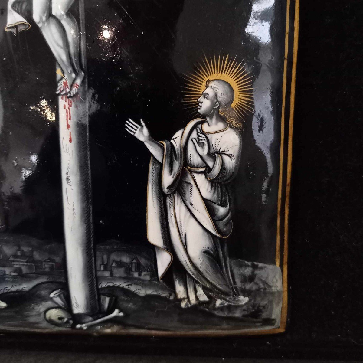 Email From Limoges 17th Century, Attributed To Pierre II Nouailher "crucifixion"-photo-3