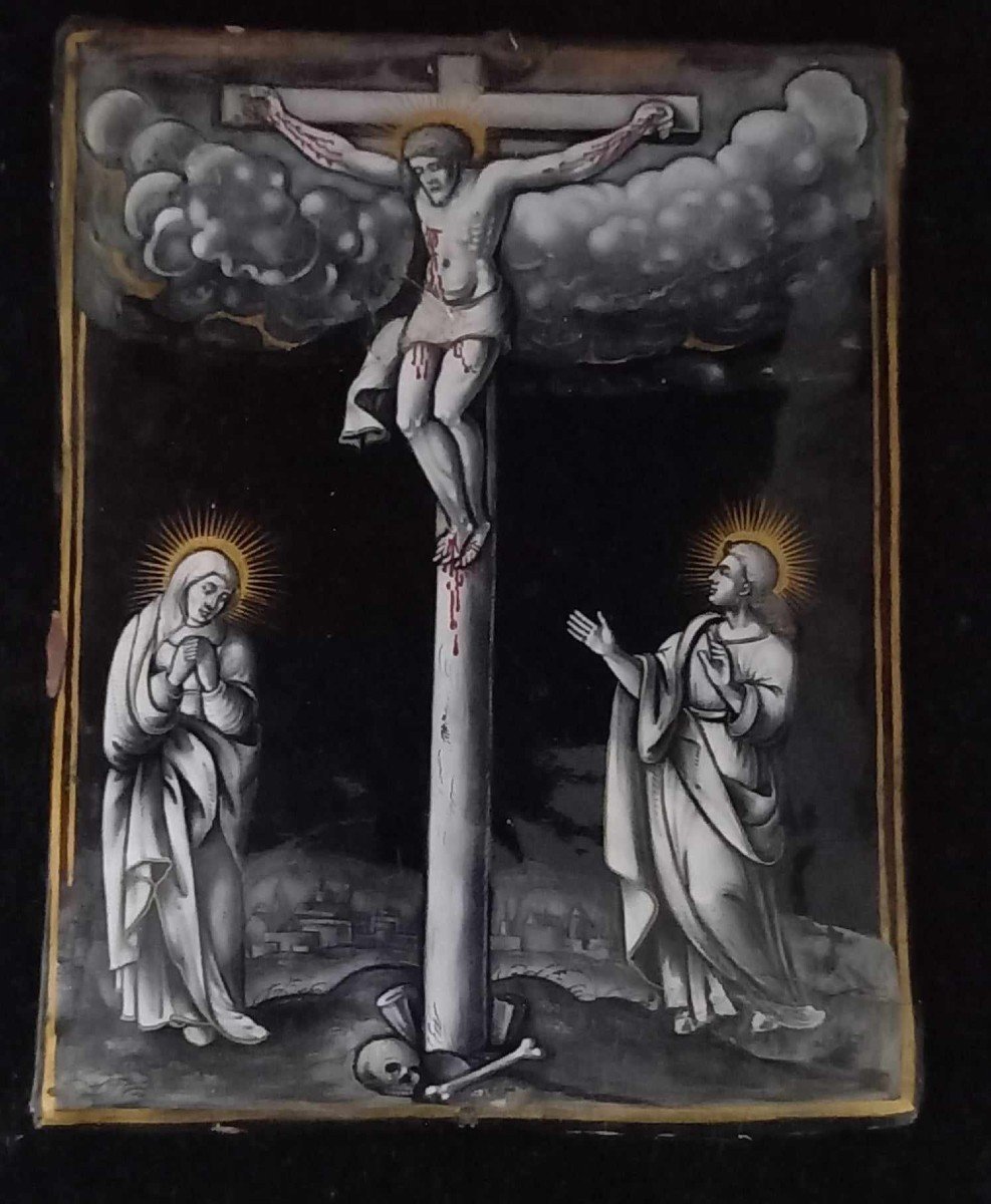 Email From Limoges 17th Century, Attributed To Pierre II Nouailher "crucifixion"-photo-1