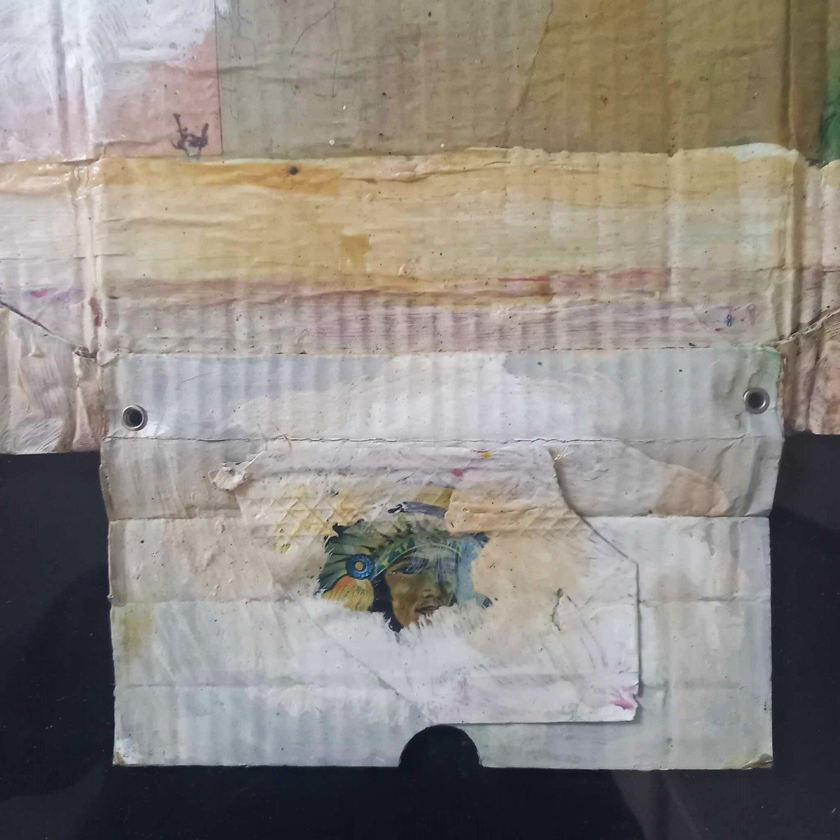 Daniel Spehr "der Ethnologue" Huile Sur Carton Ondulé, Encadrement Sous Verre-photo-1