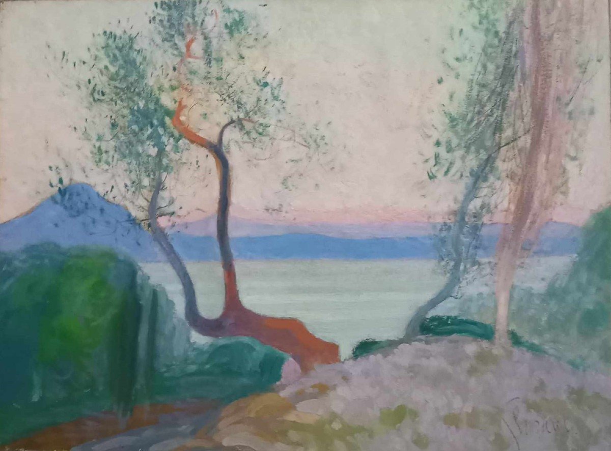 Florane (louis Blanchard, Dit) (1869-1939) "paysage De Méditerranée"