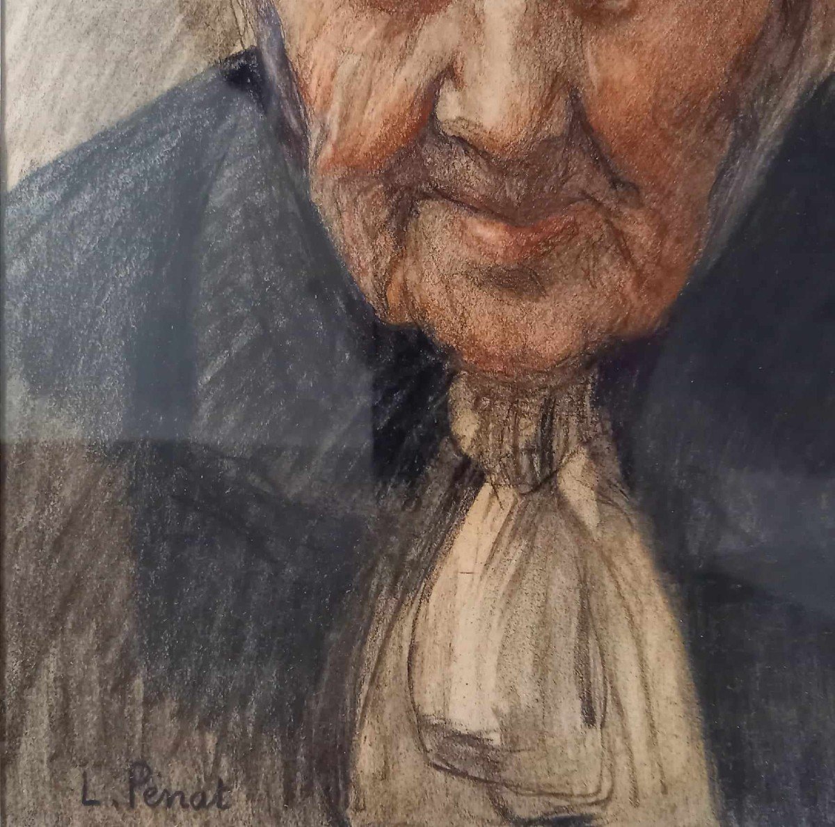 Lucien Pénat, (1873-1955) “old Woman In Bourbonnais” Drawing-photo-3