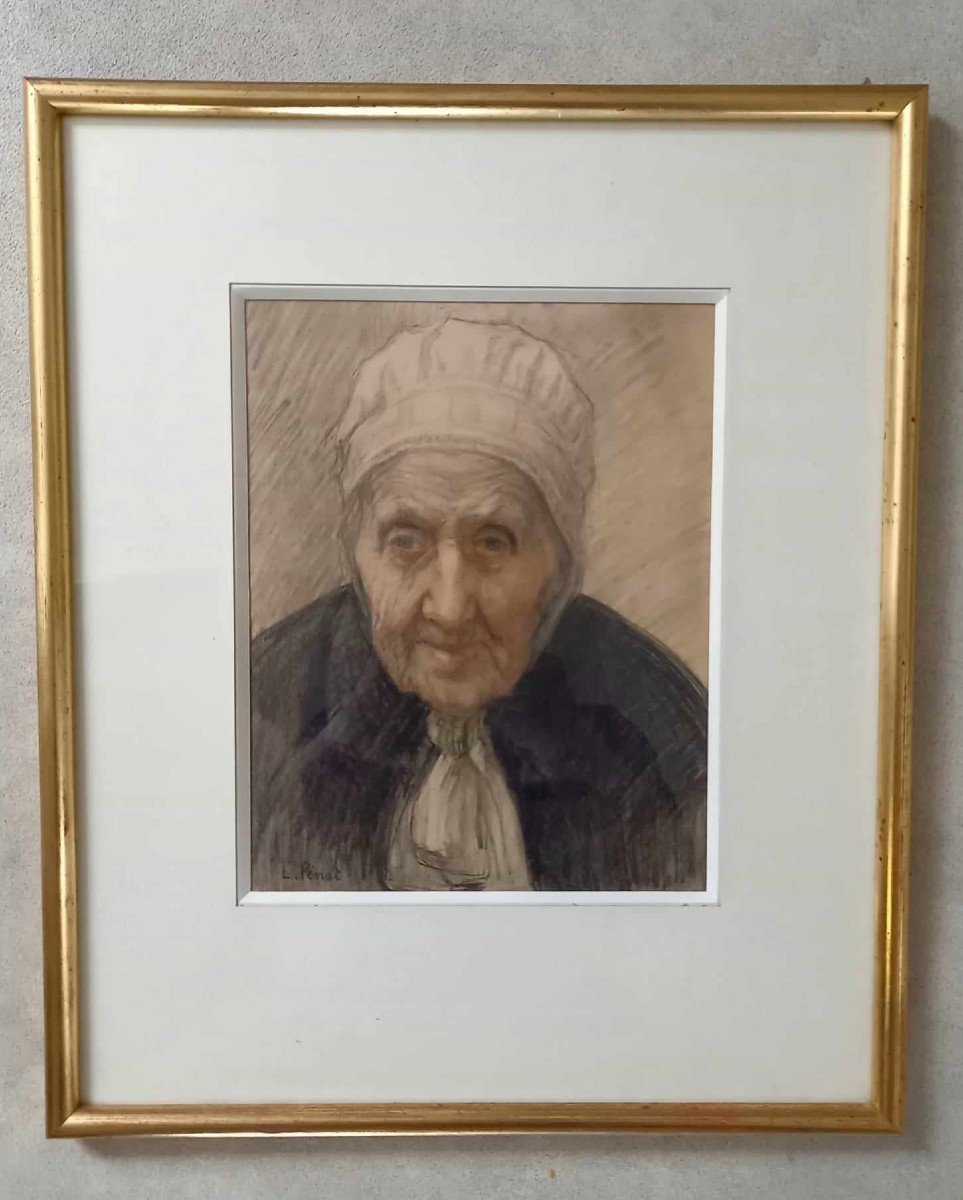 Lucien Pénat, (1873-1955) « Vieille Femme En Bourbonnais » Dessin