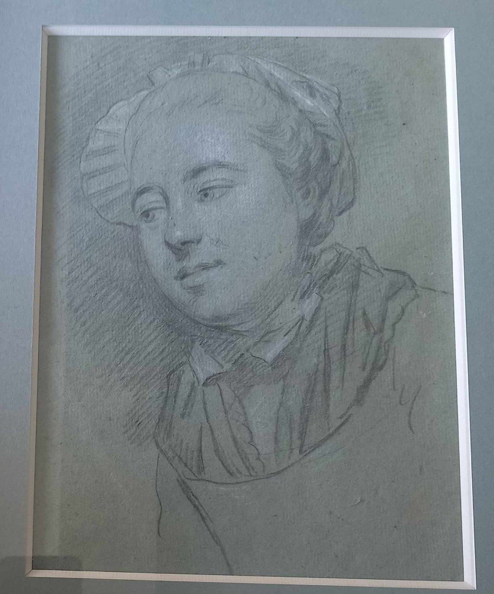 Entourage Of Nicolas Bernard Lépicié “portrait Of A Woman With A Bonnet”-photo-4