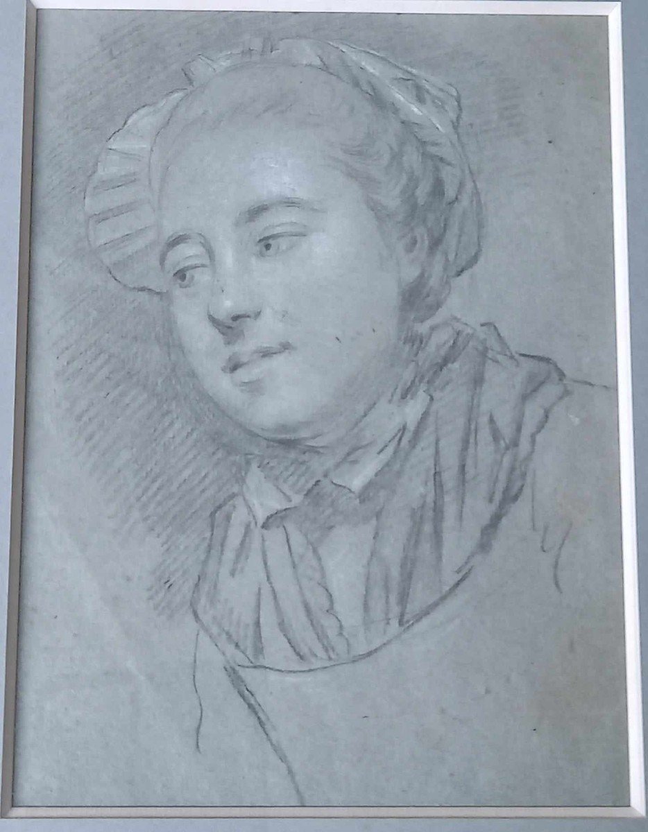 Entourage Of Nicolas Bernard Lépicié “portrait Of A Woman With A Bonnet”-photo-1