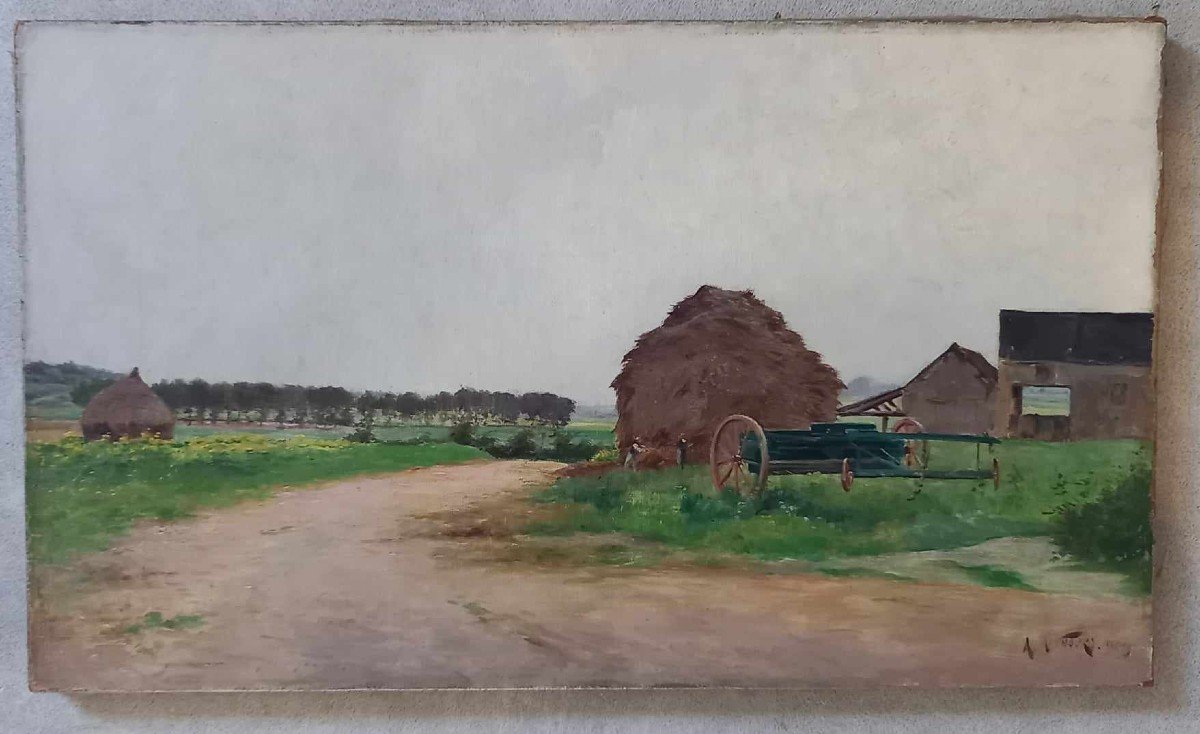 Armand Arsène Mannoury " Ferme Près d'Iverny, En Seine-et-marne" Huile / Toile