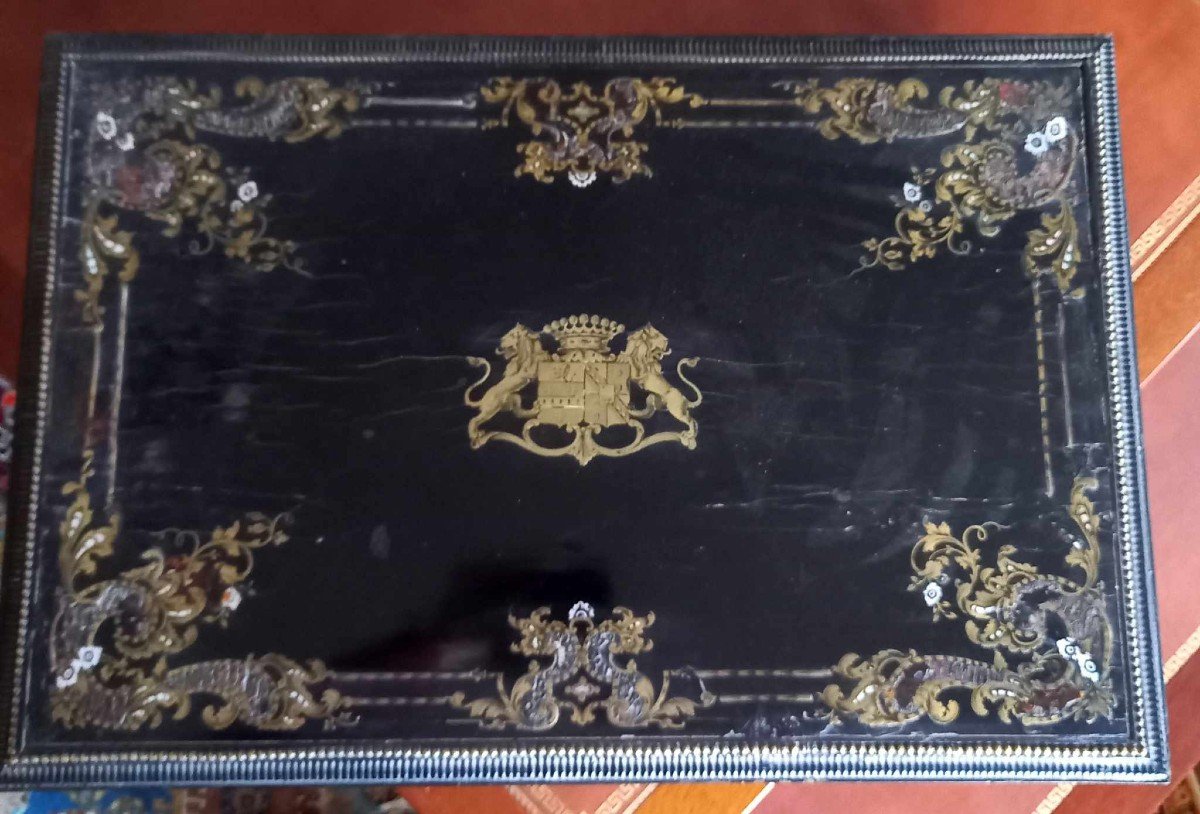 Petit Cabinet-ecritoire  Maison Vervelle, Armes d'Alliance Comte Terray & Puget De Barbentane-photo-2