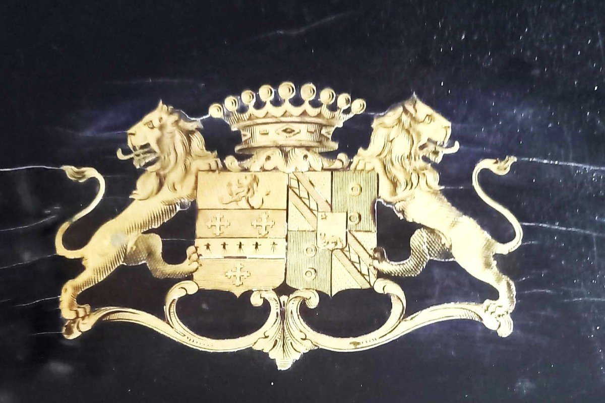 Petit Cabinet-ecritoire  Maison Vervelle, Armes d'Alliance Comte Terray & Puget De Barbentane-photo-4