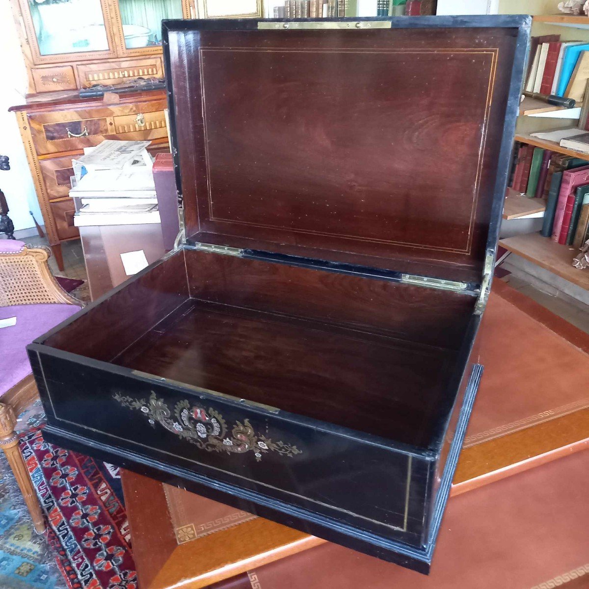 Petit Cabinet-ecritoire  Maison Vervelle, Armes d'Alliance Comte Terray & Puget De Barbentane-photo-2