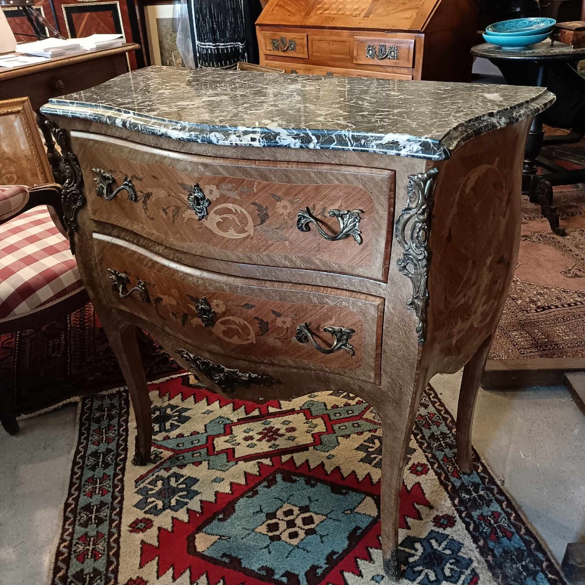 Small Louis XV Style Chest Of Drawers, Mid-20th Century Work-photo-2