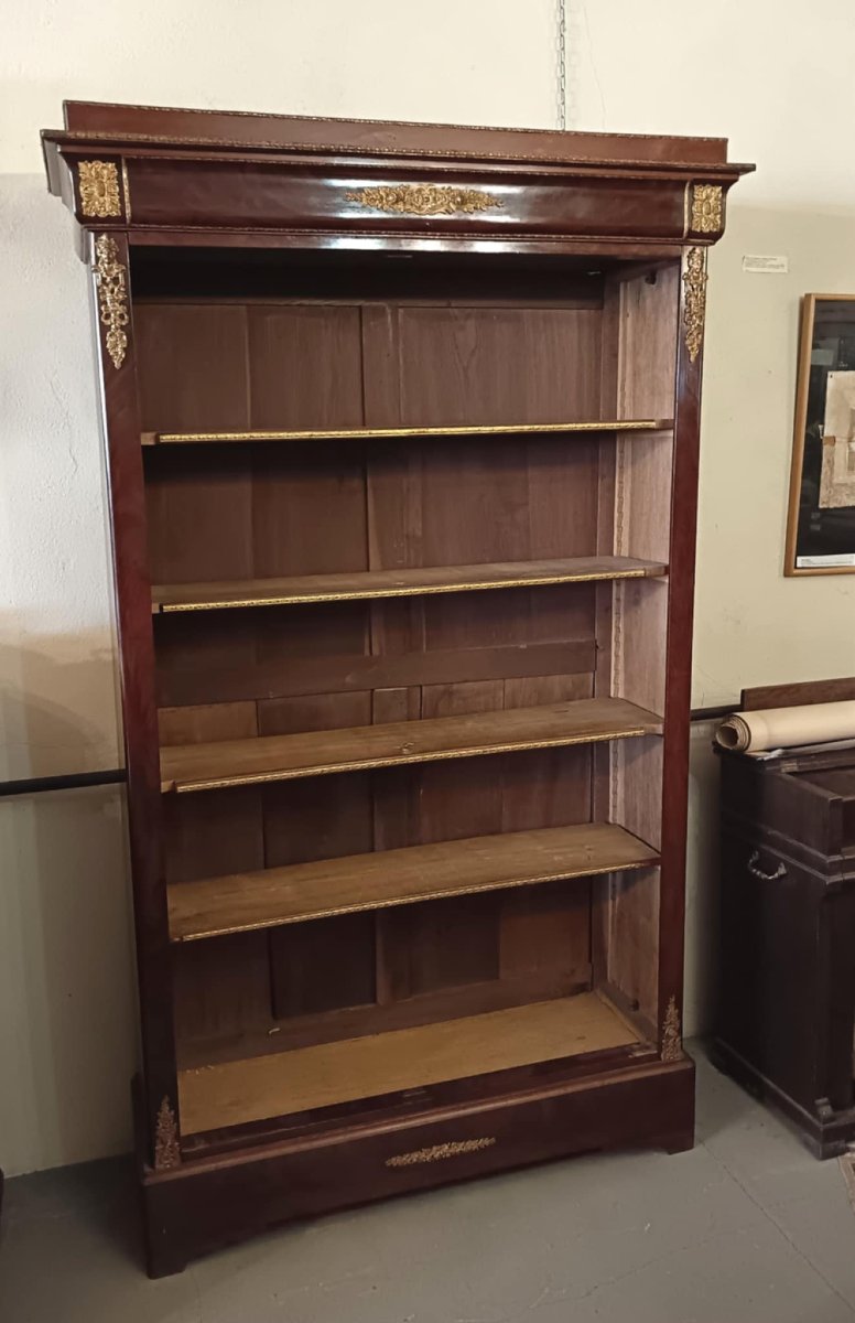 Mahogany Veneer Display Cabinet. Second Half Of The 19th Century, Empire Style Work-photo-3
