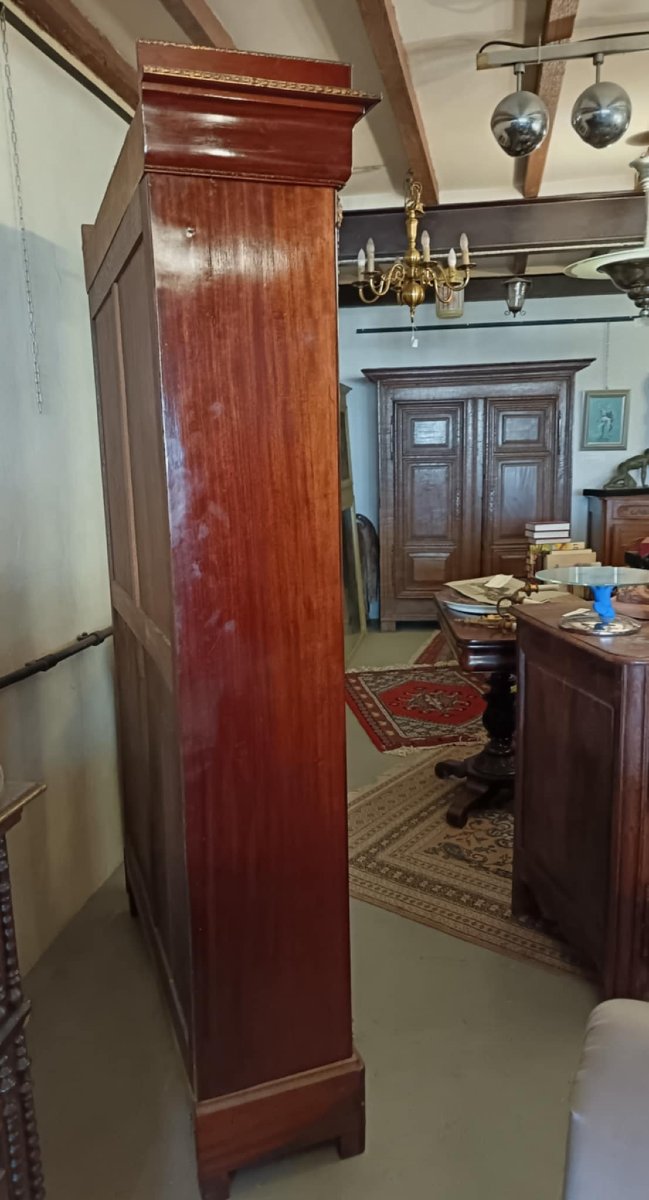 Mahogany Veneer Display Cabinet. Second Half Of The 19th Century, Empire Style Work-photo-4