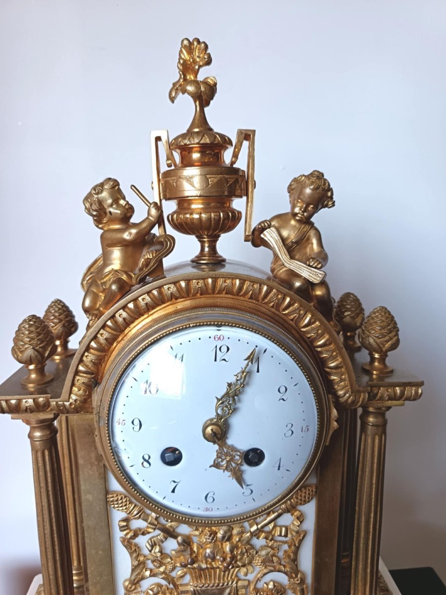 Allegory Of The Study Of The Arts Clock, Late 19th Century, Louis XVI Style-photo-2