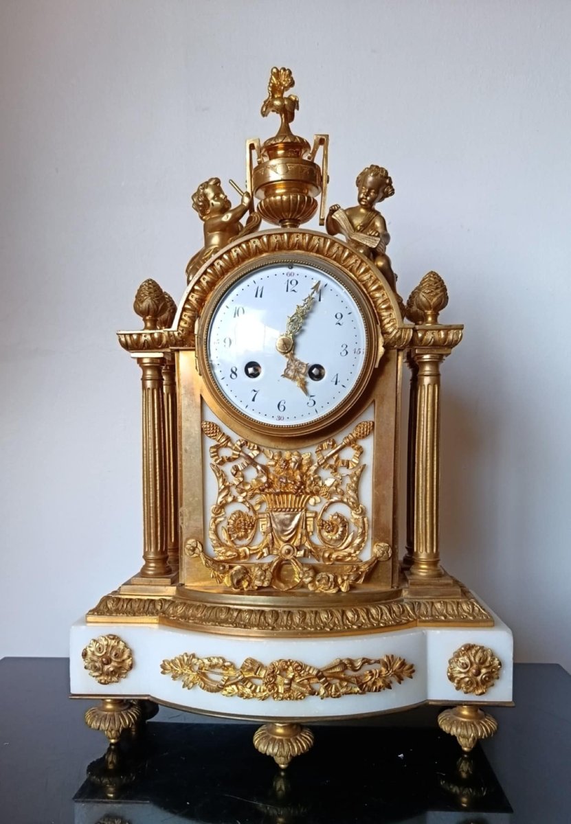 Allegory Of The Study Of The Arts Clock, Late 19th Century, Louis XVI Style-photo-1
