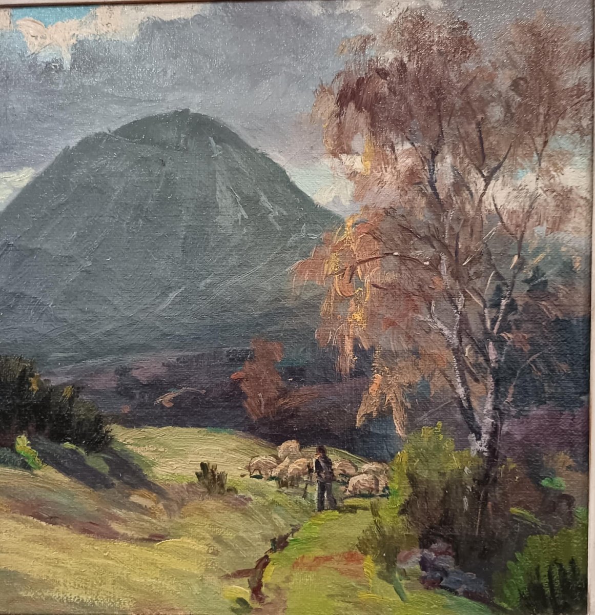 Ernest CHANONAT (1907-1995) Ecole de MUROL  « Contrejour à la Baraque » Huile sur toile -photo-4