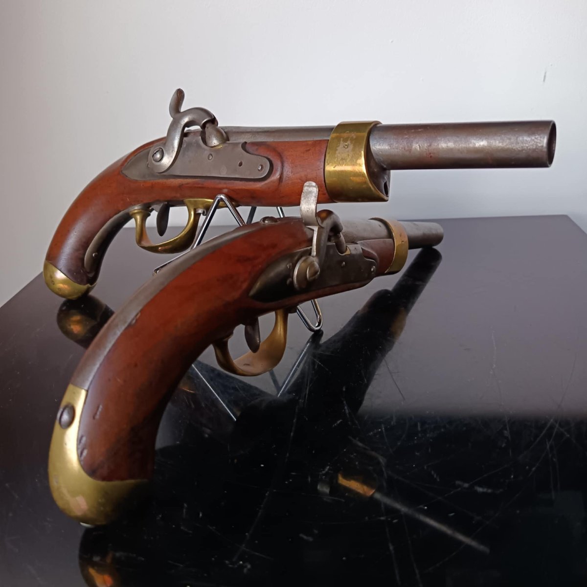 Two Flintlock Pistols Converted To Percussion, Model An 13 Cavalry Type, Modified For Civilian Use-photo-3