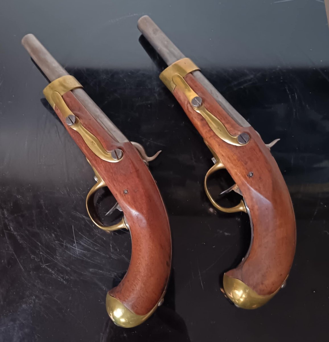 Two Flintlock Pistols Converted To Percussion, Model An 13 Cavalry Type, Modified For Civilian Use-photo-4