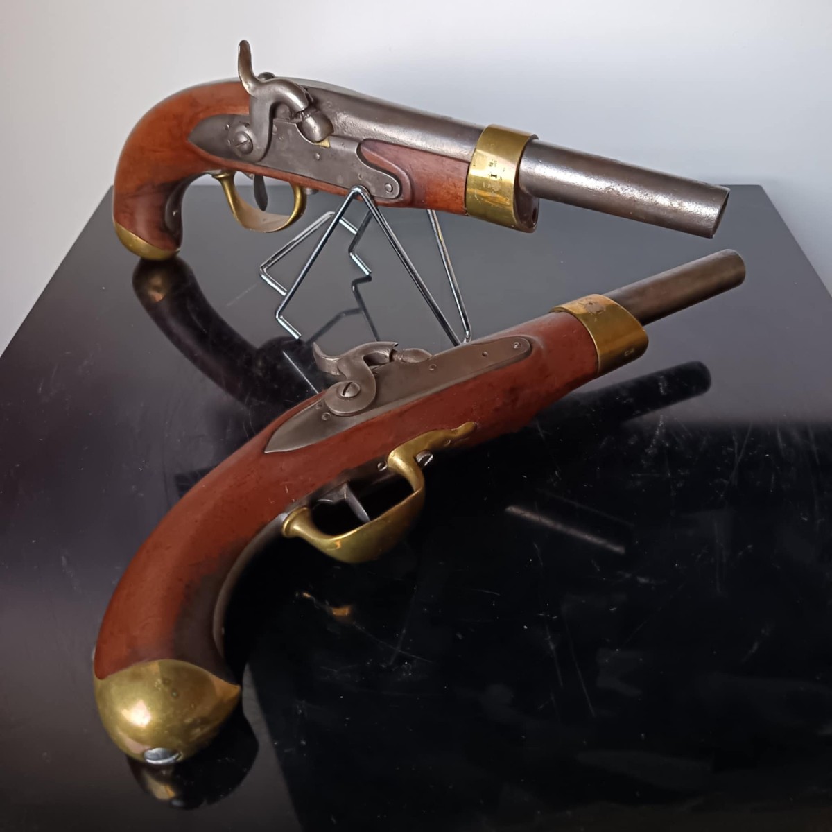 Two Flintlock Pistols Converted To Percussion, Model An 13 Cavalry Type, Modified For Civilian Use-photo-1