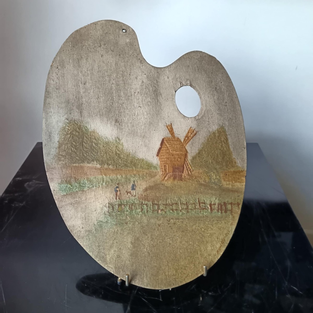  French Naïve School, Early 20th Century. Small Painting On A Painter's Palette.