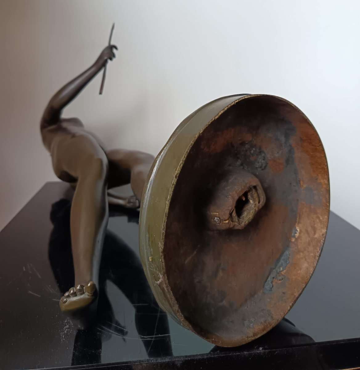 After Houdon, "diana The Huntress," Bronze With Antique Patina, Signed On The Base, Height 60 Cm-photo-8